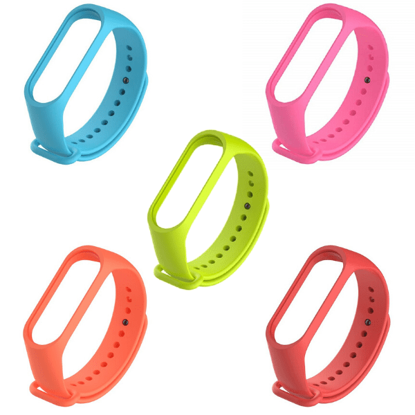 Correa de recambio Mi Band 4. Pulsera de colores en silicona (Pack 5  Colores) ⋆ ElectroMóvil S@T