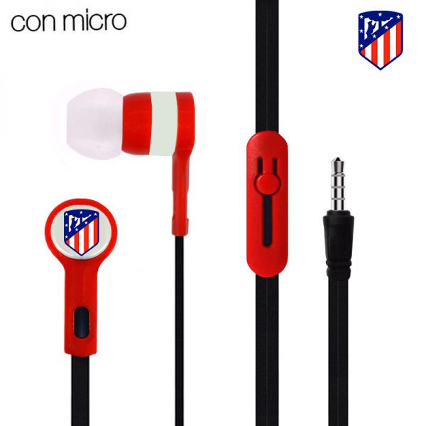Auriculares Botón Stereo Jack 3.5 mm Licencia Fútbol Atlético de Madrid - Imagen 2