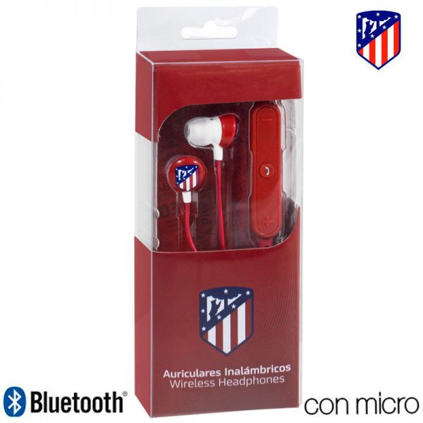 Auriculares Stereo Bluetooth Deportivos Universal Licencia Fútbol Atlético