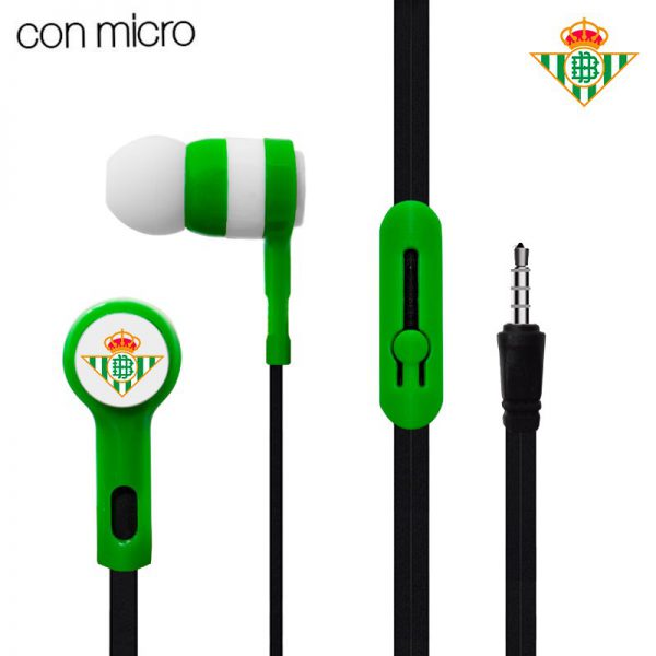 Auriculares Botón Stereo Jack 3.5 mm Licencia Fútbol Real Betis - Imagen 2