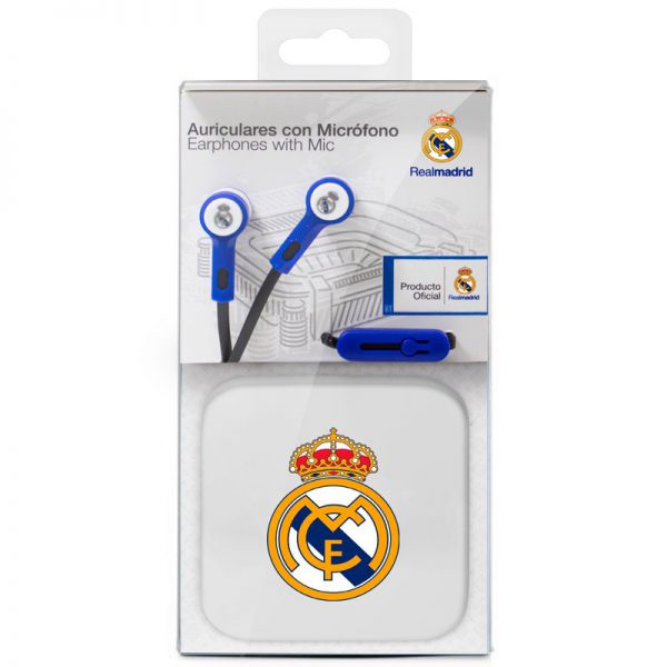 Auriculares Botón Stereo Jack 3.5 mm Licencia Fútbol Real Madrid C.F. - Imagen 3