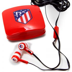 Auriculares Botón Stereo Jack 3.5 mm Licencia Fútbol Atlético de Madrid