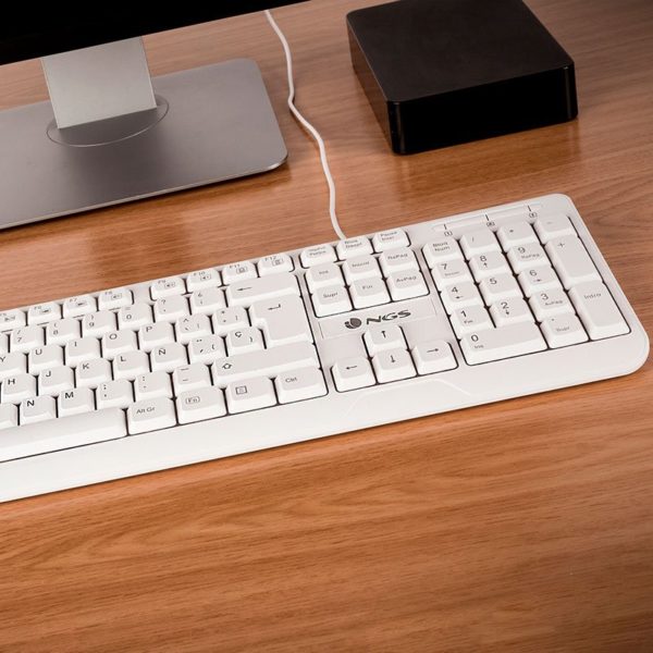 Teclado USB PC Blanco Spike NGS - Imagen 2