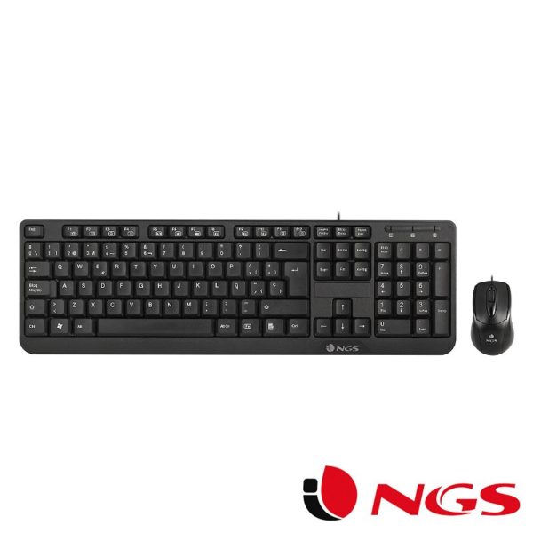 Teclado USB PC Kit Cocoa NGS Ratón + Teclado (Cable)